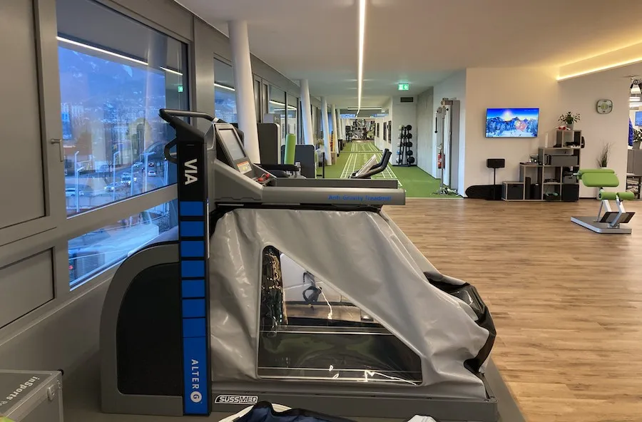 AlterG treadmill in the practice’s training area